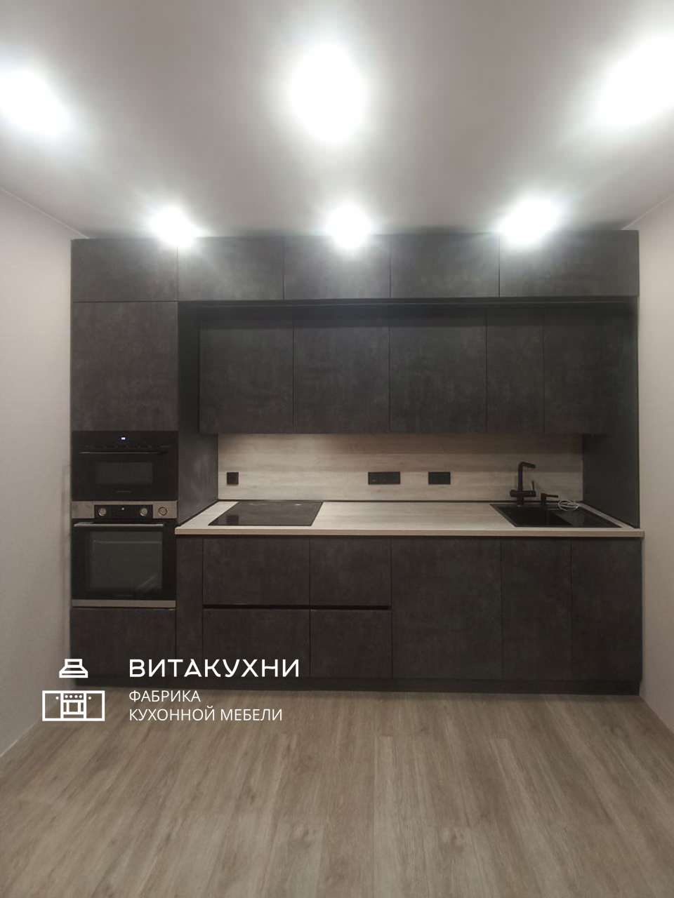 Кухня под бетон в стиле лофт
