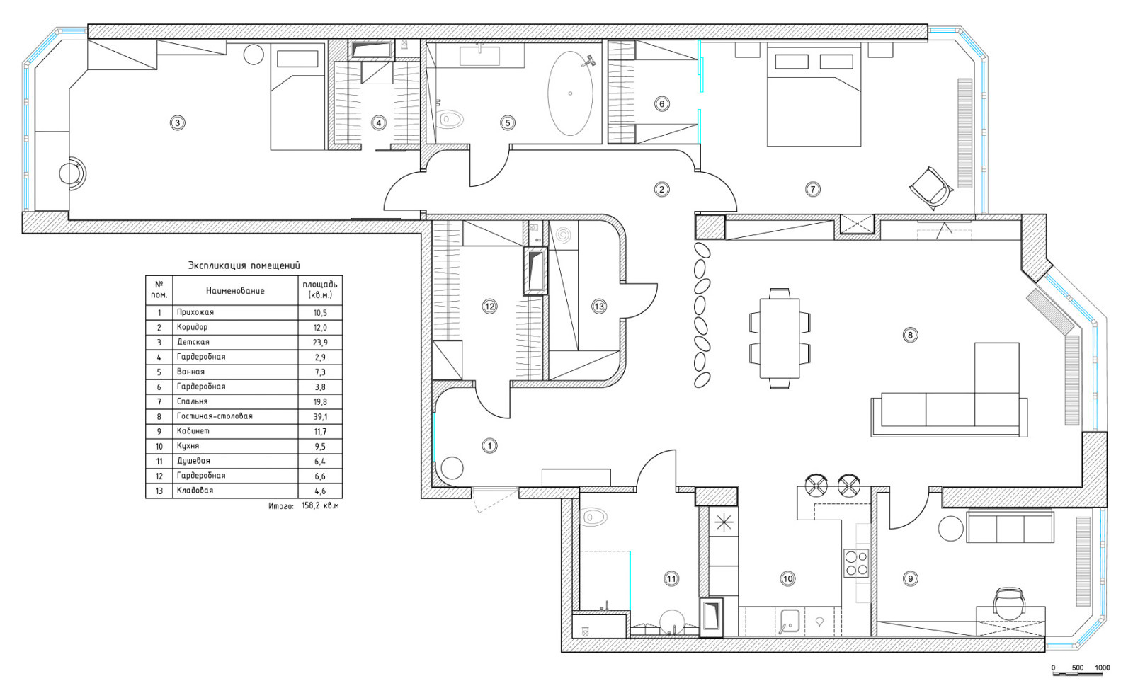 Дизайн-проект квартиры в Матвеевском, Москва