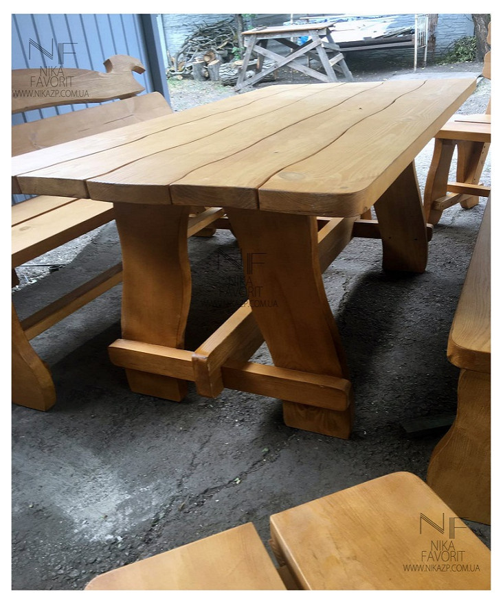 WOODEN OUTDOOR FURNITURE | OUTDOOR TABLE, WOODEN BENCH