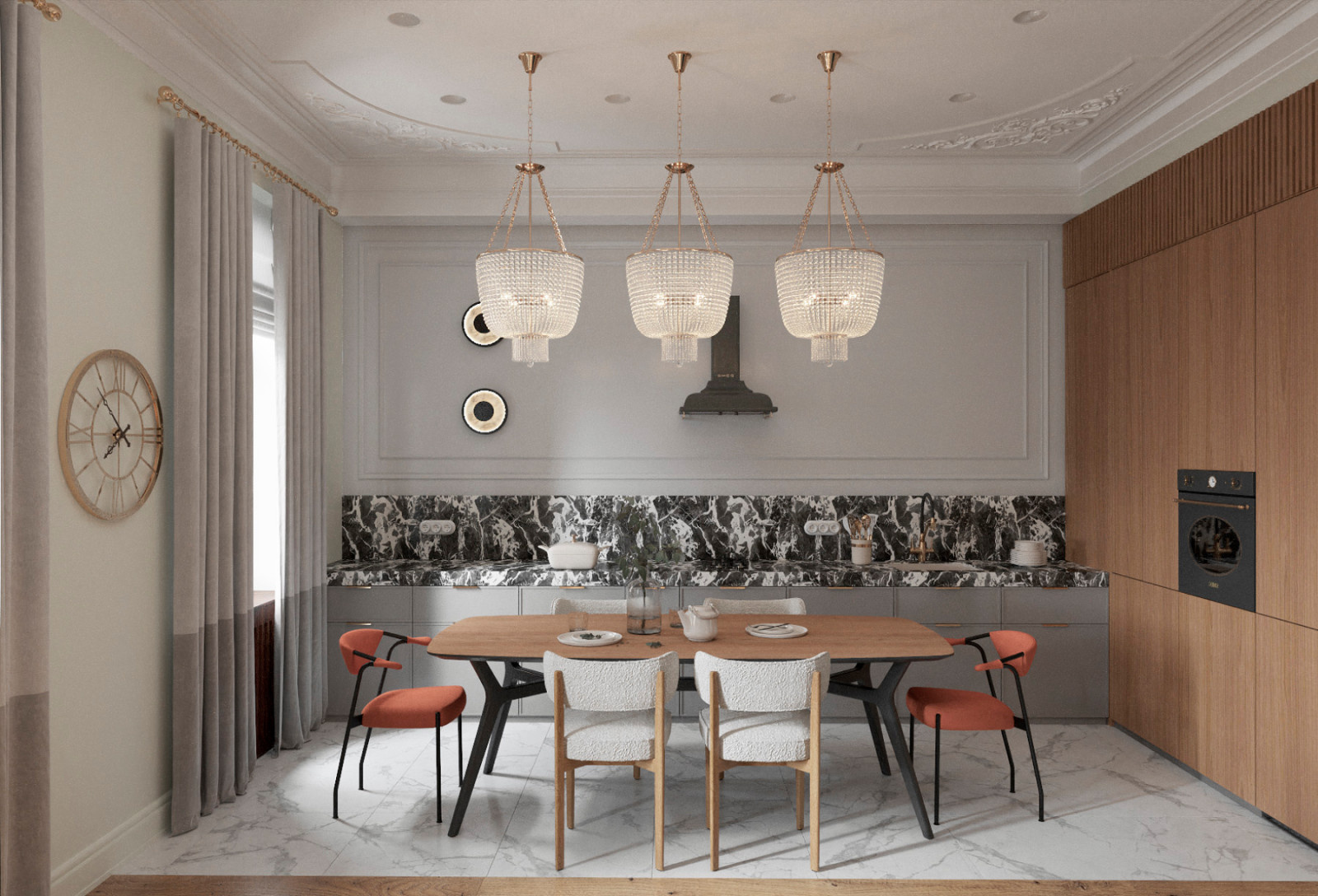 Проект в старом фонде в центре СПб. Ретро и винтаж.