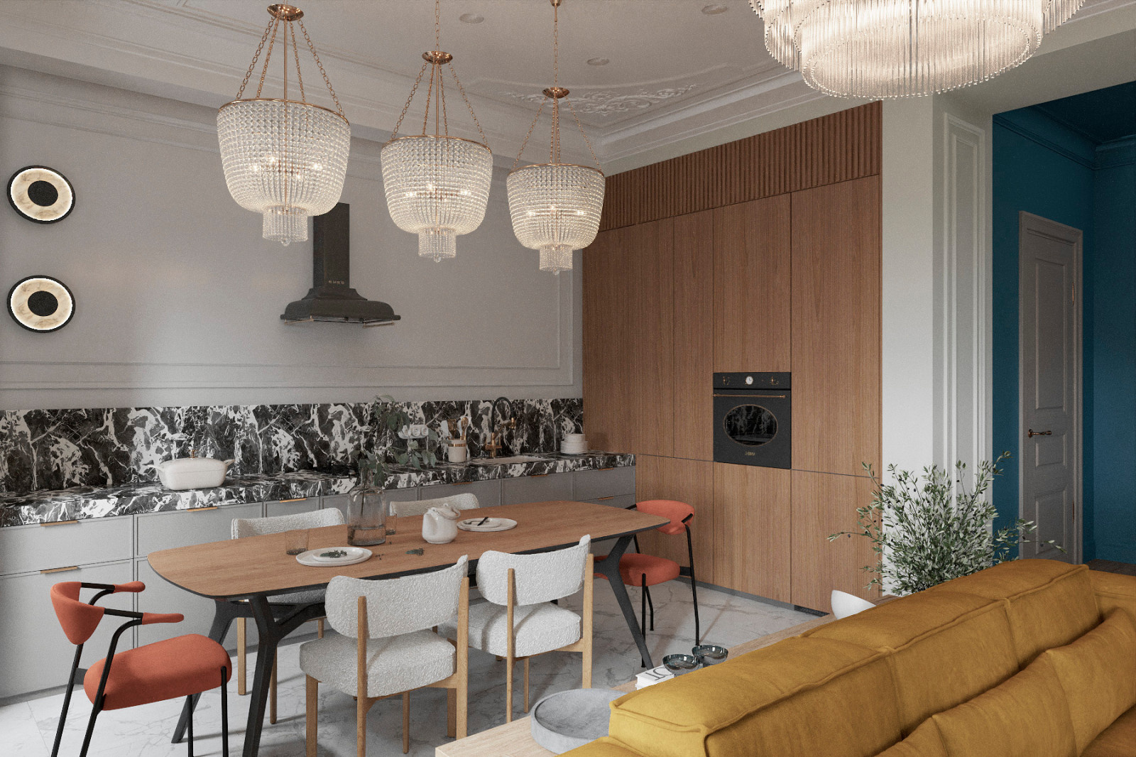 Проект в старом фонде в центре СПб. Ретро и винтаж.