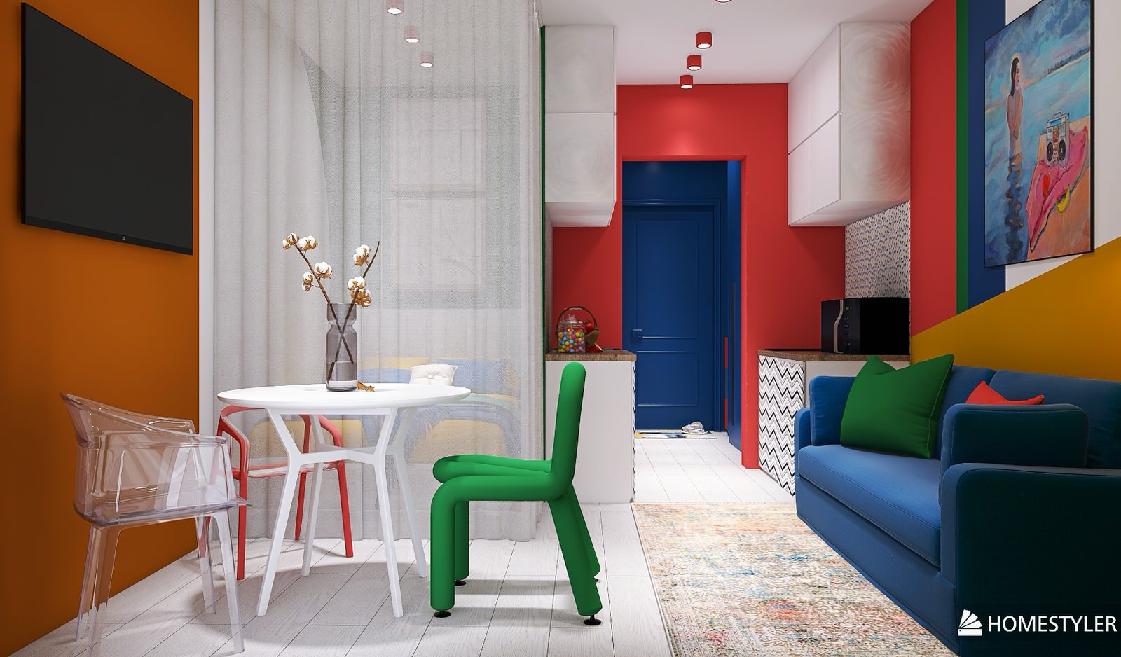 Г. АНАПА 20 КВ.М. РАДИКАЛЬНАЯ ЭКЛЕКТИКА ИЛИ ПОП АРТ