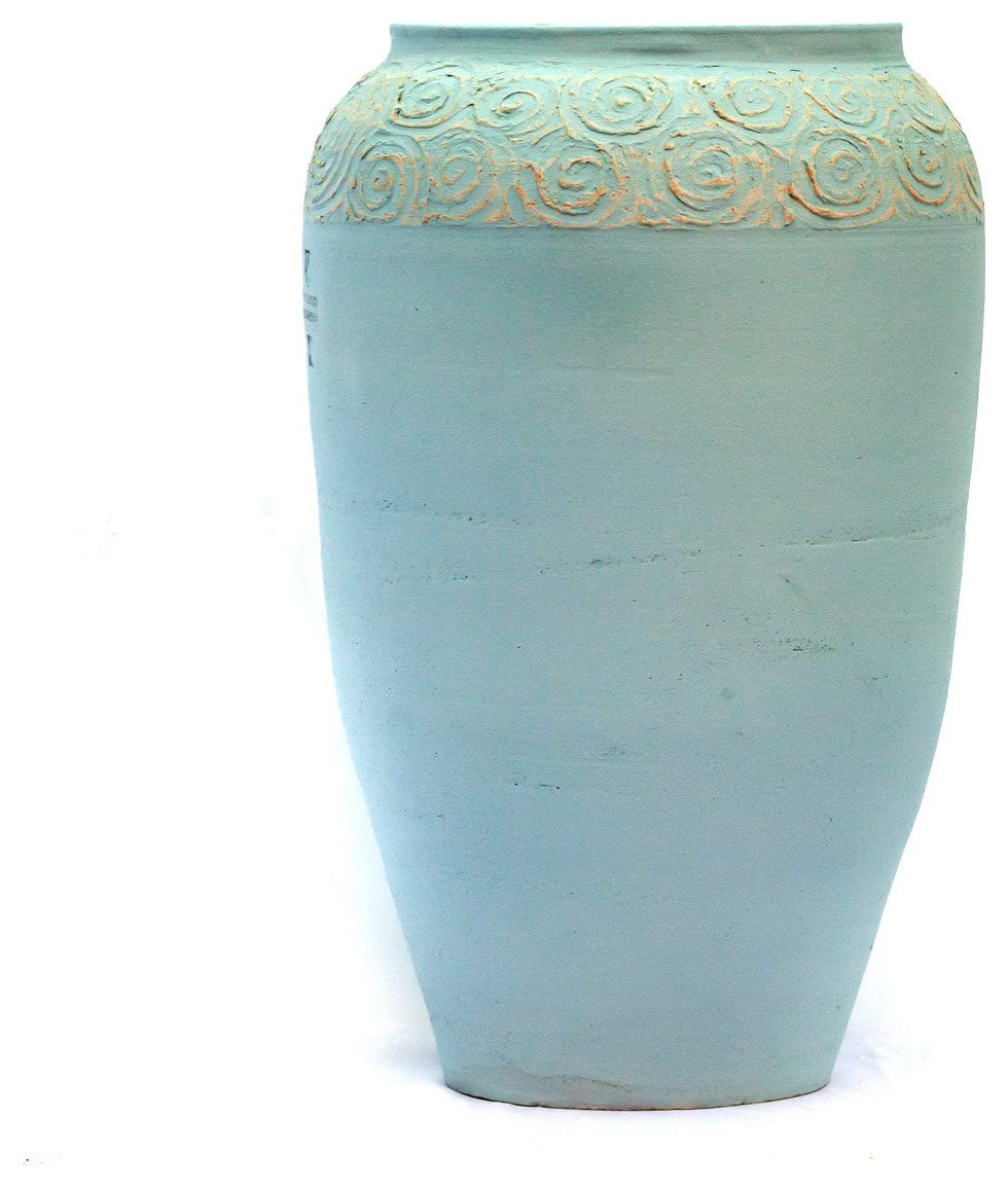 Большие керамические голубые горшки «Океан» для деревьев