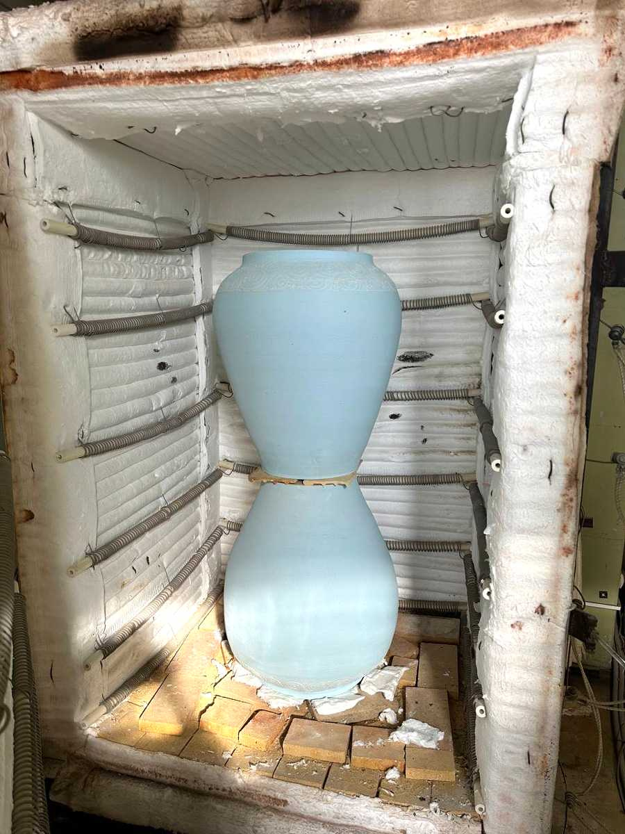 Большие керамические голубые горшки «Океан» для деревьев