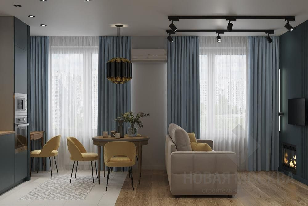 Дизайн-проект однокомнатной квартиры 40 кв.м в Марьино в ЖК «Домашний»