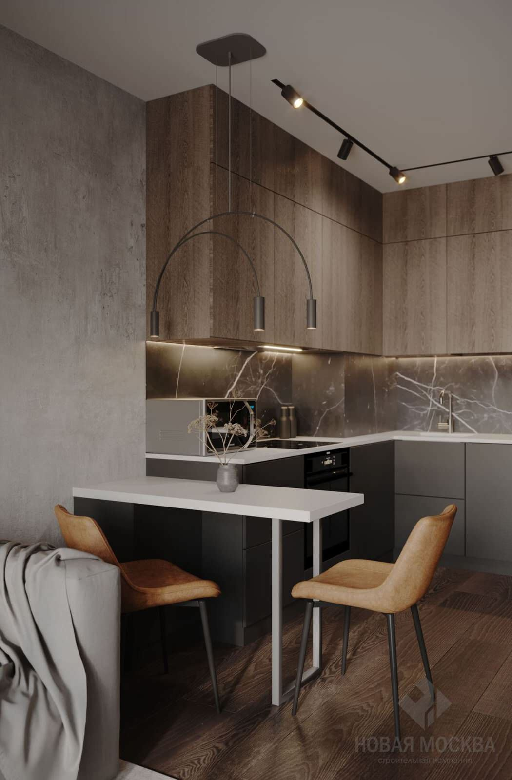 Дизайн-проект однокомнатной квартиры 42 кв.м в ЖК «Скандинавия»