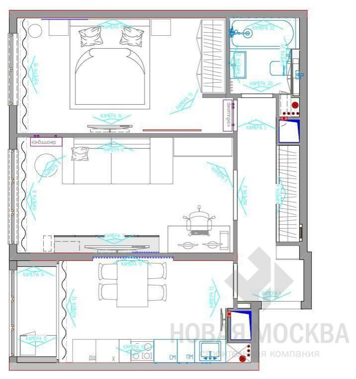 Дизайн-проект 2-комнатной квартиры 59 кв.м в ЖК «Румянцево-парк»