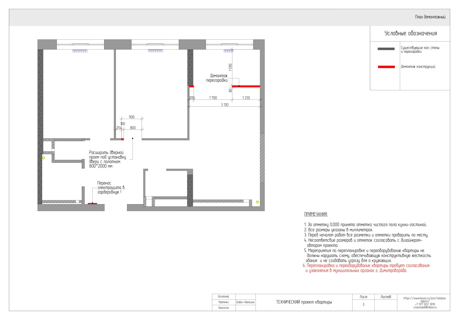 Технический проект квартиры