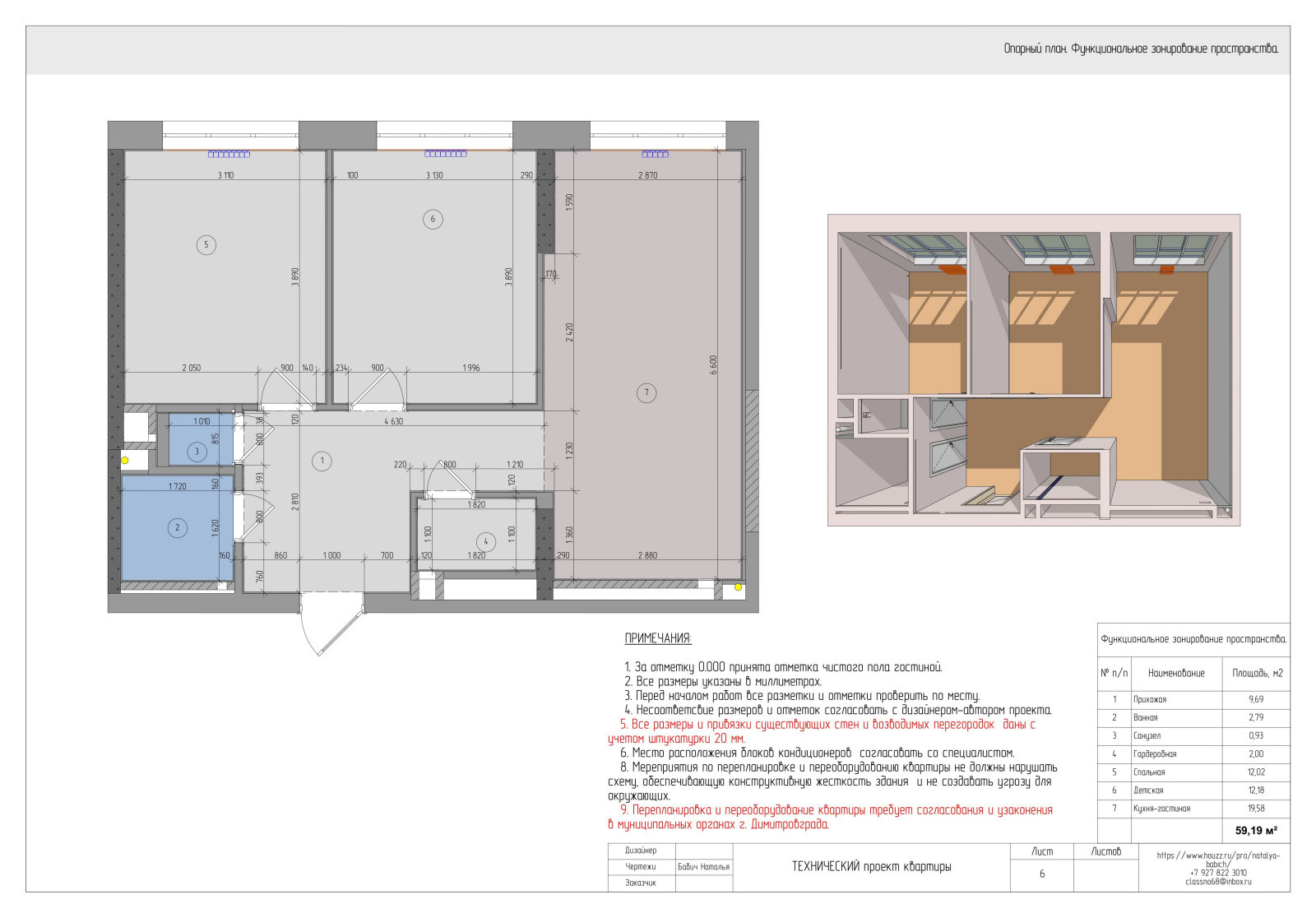 Технический проект квартиры