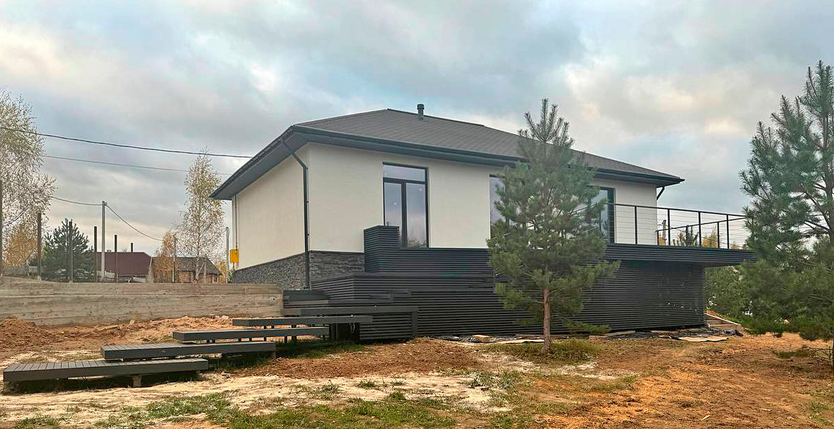 Проект пристройки террасы в современном стиле