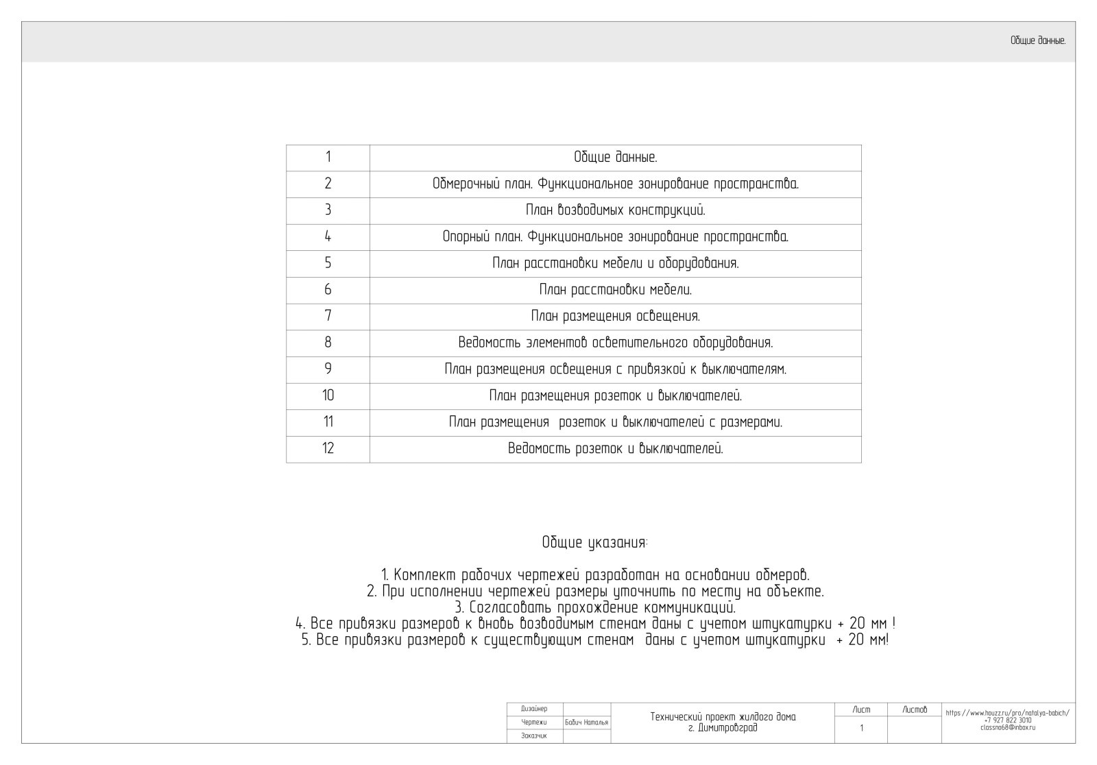 Технический проект жилого дома