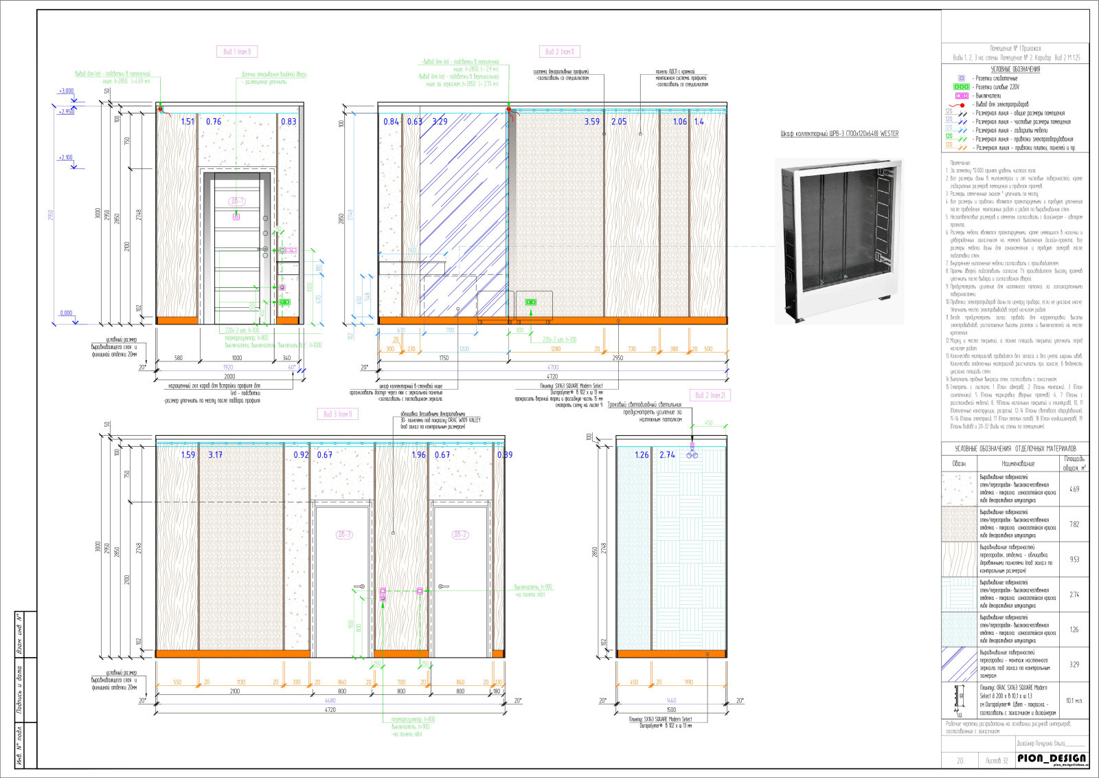 Развертка стен. Прихожая.