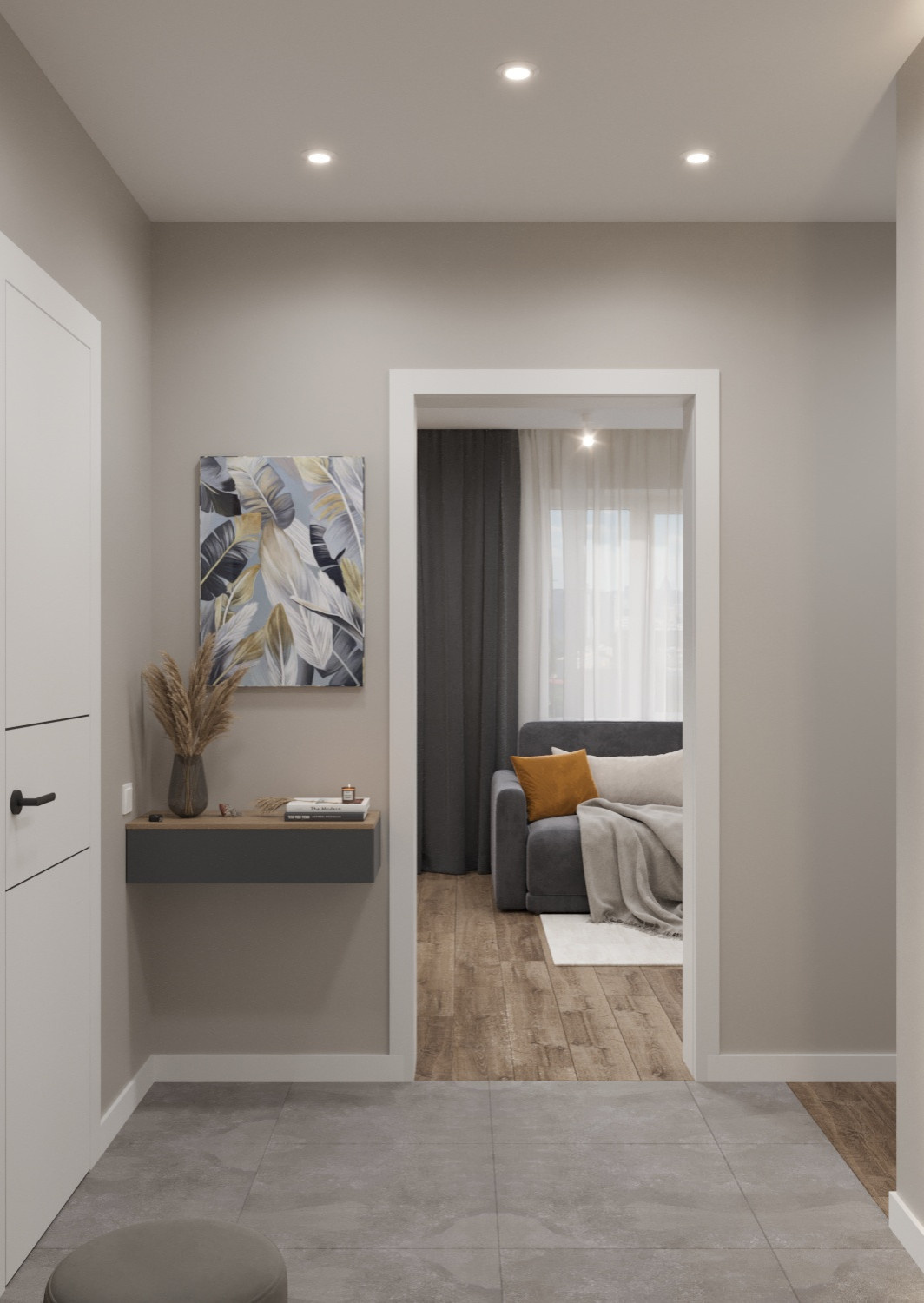 Design project of a one bedroom apartment