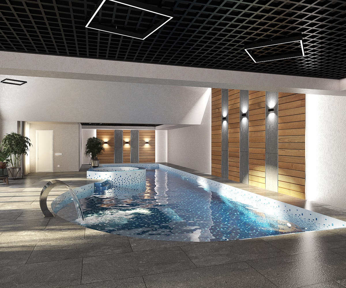 Дизайн-проект  бассейна в современном стиле