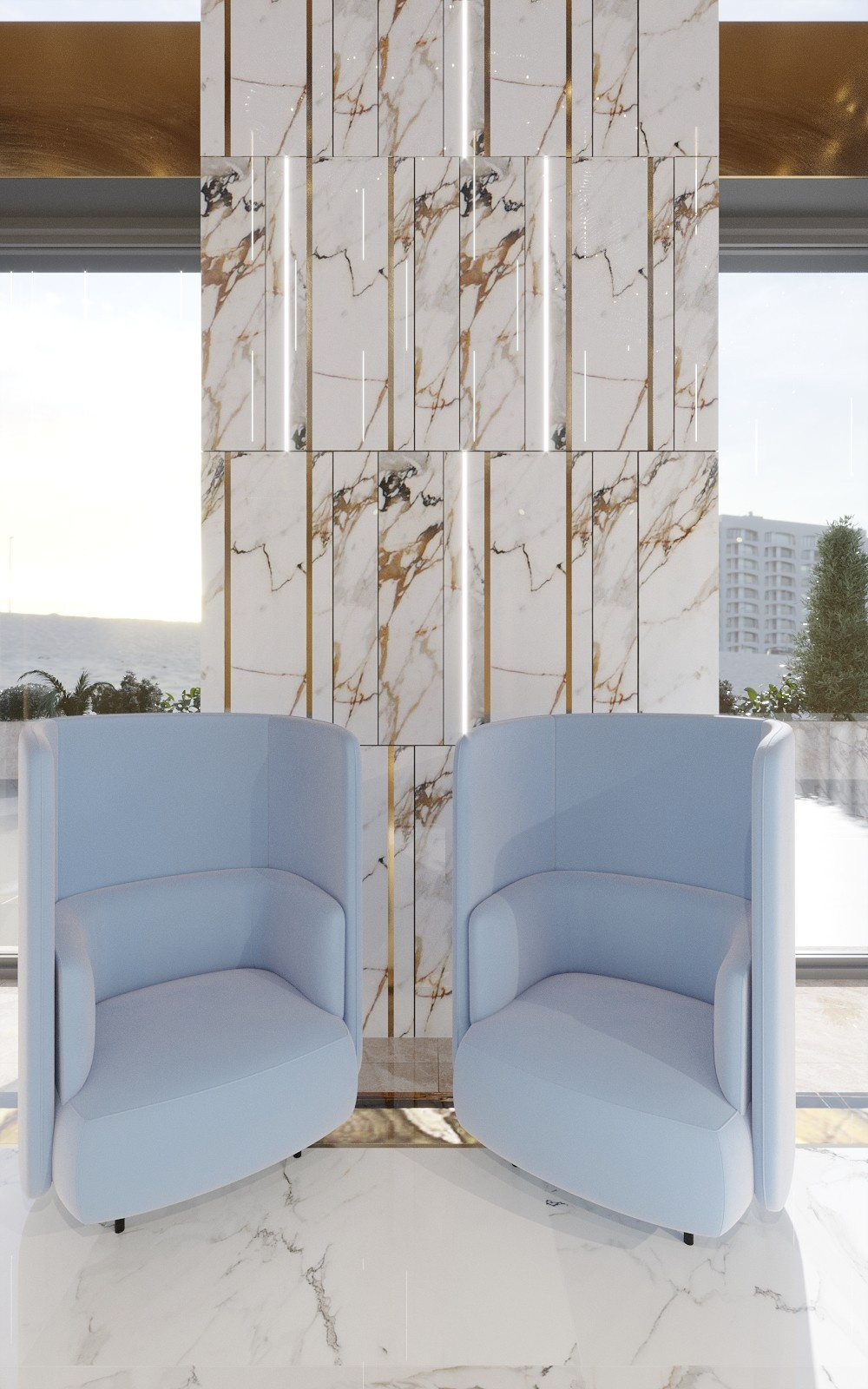 Residential Reception Lobby Design in Dubai