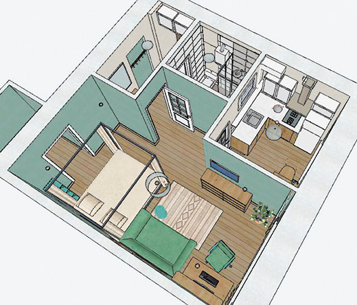 Однокомнатная квартира 32 кв.м. в хрущевке