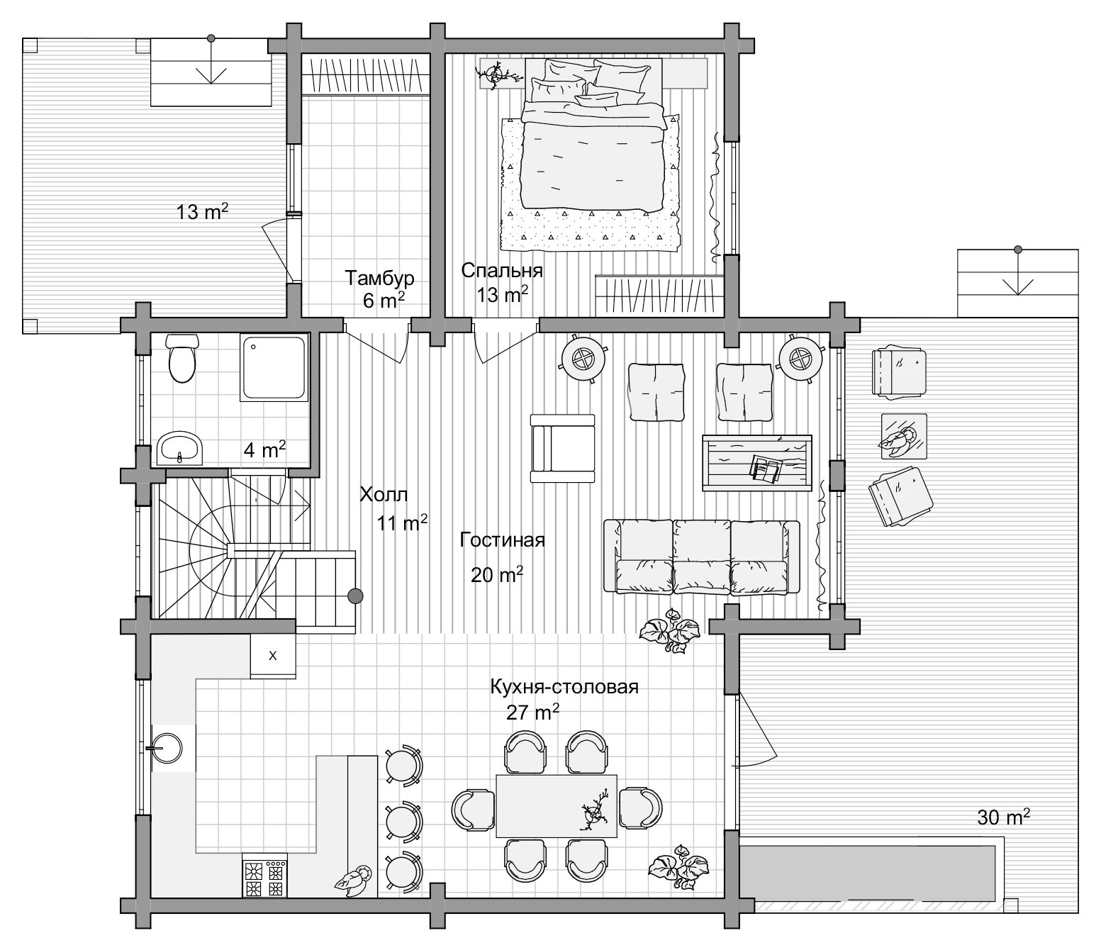 Загородный дом из бруса