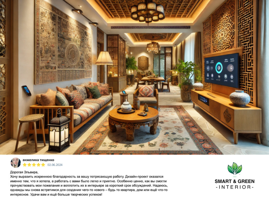 Квартира в Восточном стиле с умными технологиями