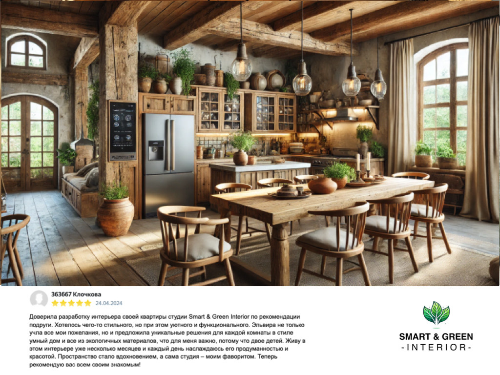 Кухня. Дом в стиле Рустика с умными технологиями