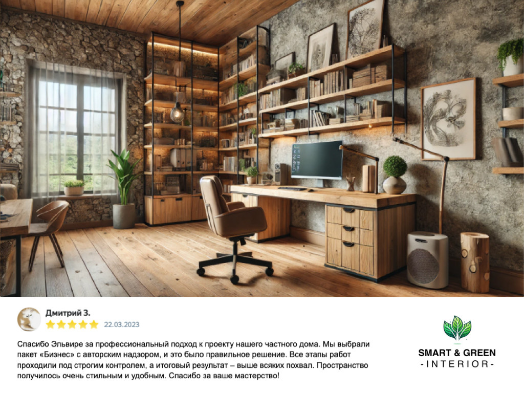 Кабинет. Дом в стиле Рустика с умными технологиями