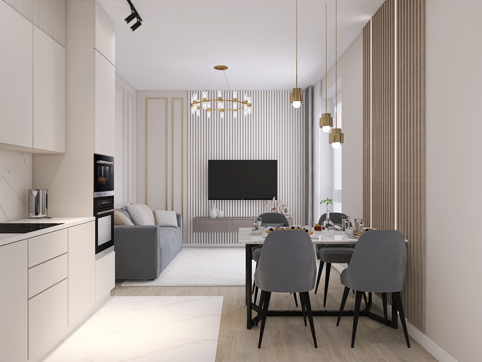 Кухня-гостинная ЖК Люксембург