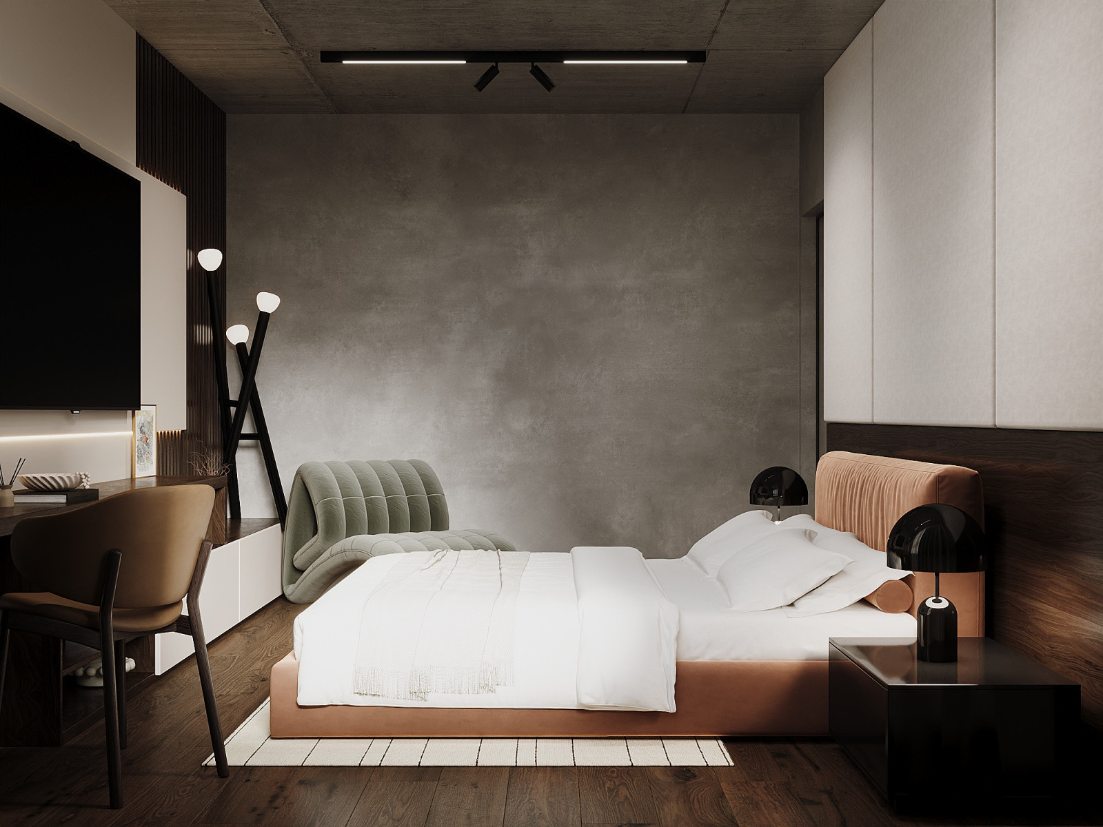 Интерьер спальни в смешанном стиле