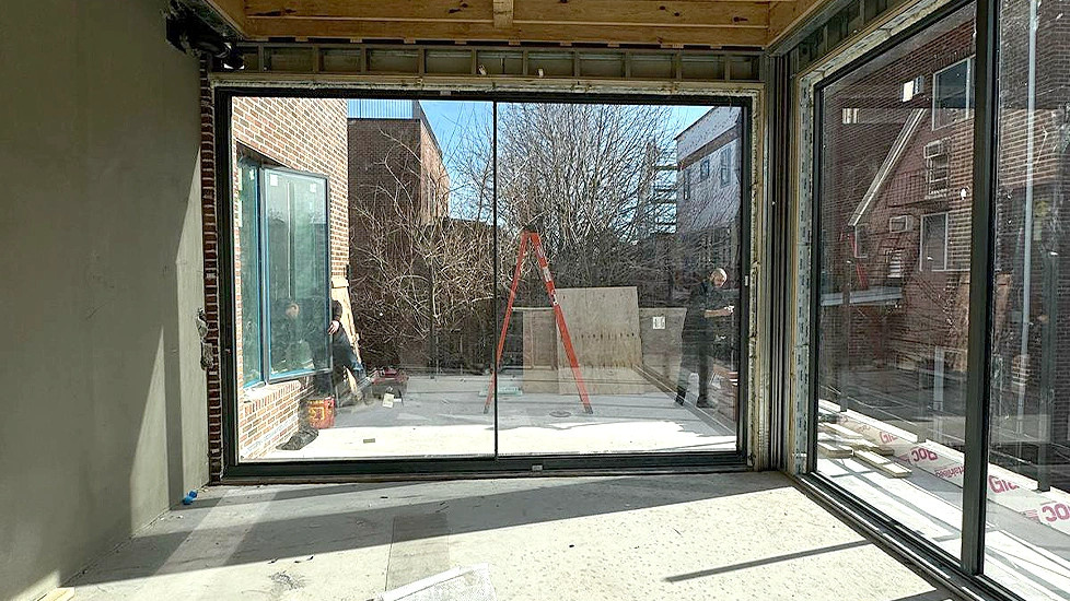 Aluminum Exterior Patio Sliding Doors with thin frame, panoramic windows