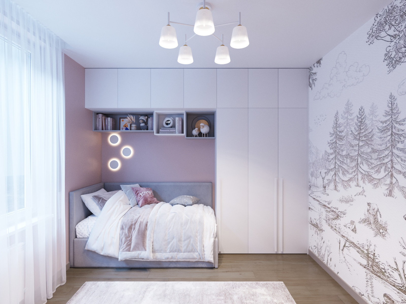 Дизайн-проект 4х комнатной квартиры 81 м2 для многодетной семьи