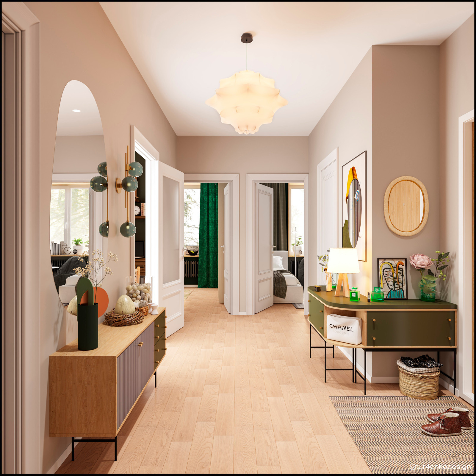 Дизайн 3хкомнатной квартиры в ЖК "Лесопарковый"