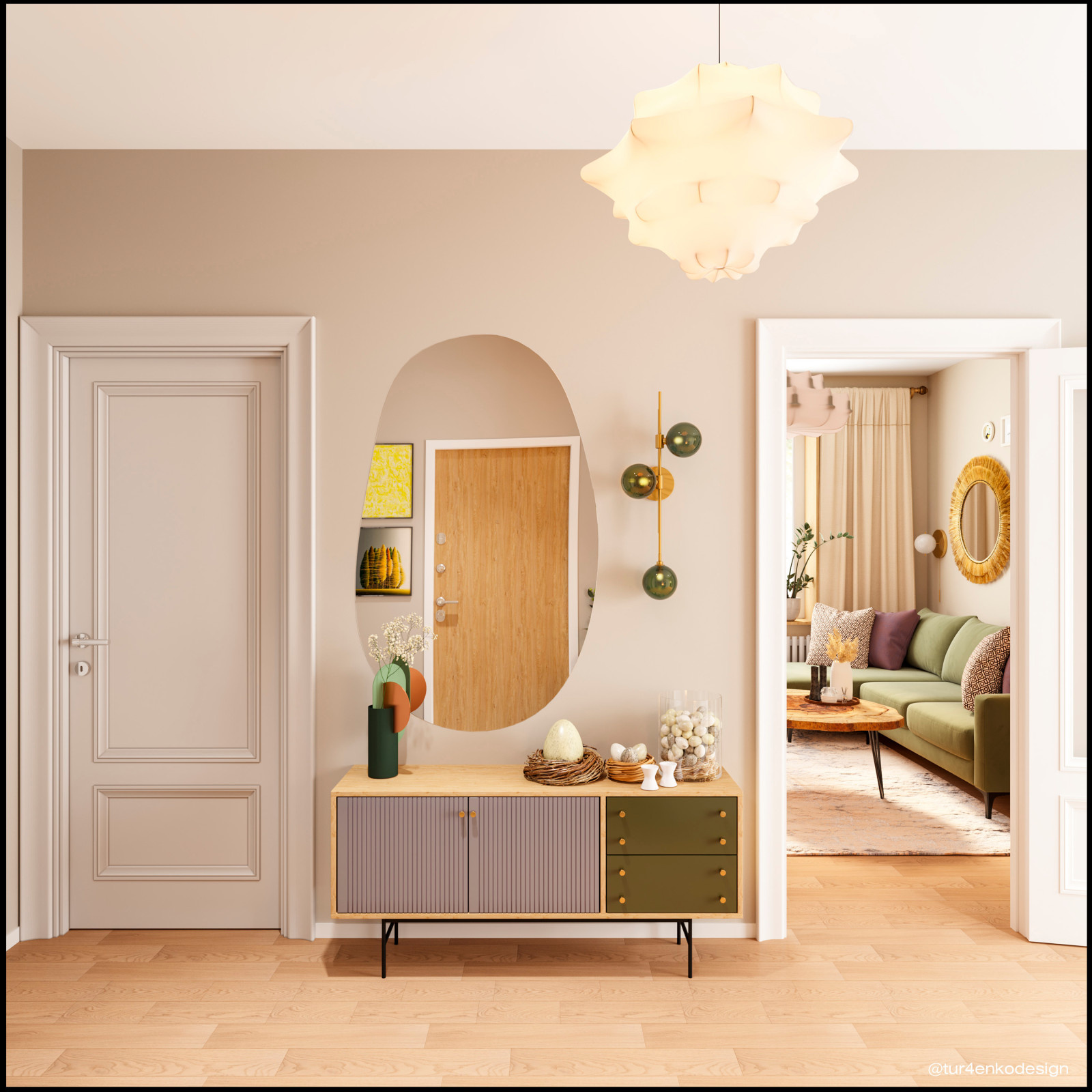 Дизайн 3хкомнатной квартиры в ЖК "Лесопарковый"