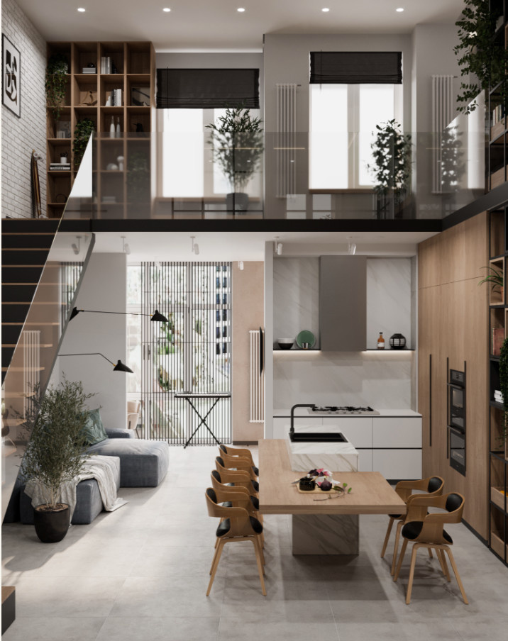 Дизайн двухуровневой квартиры в Ростове-на-Дону