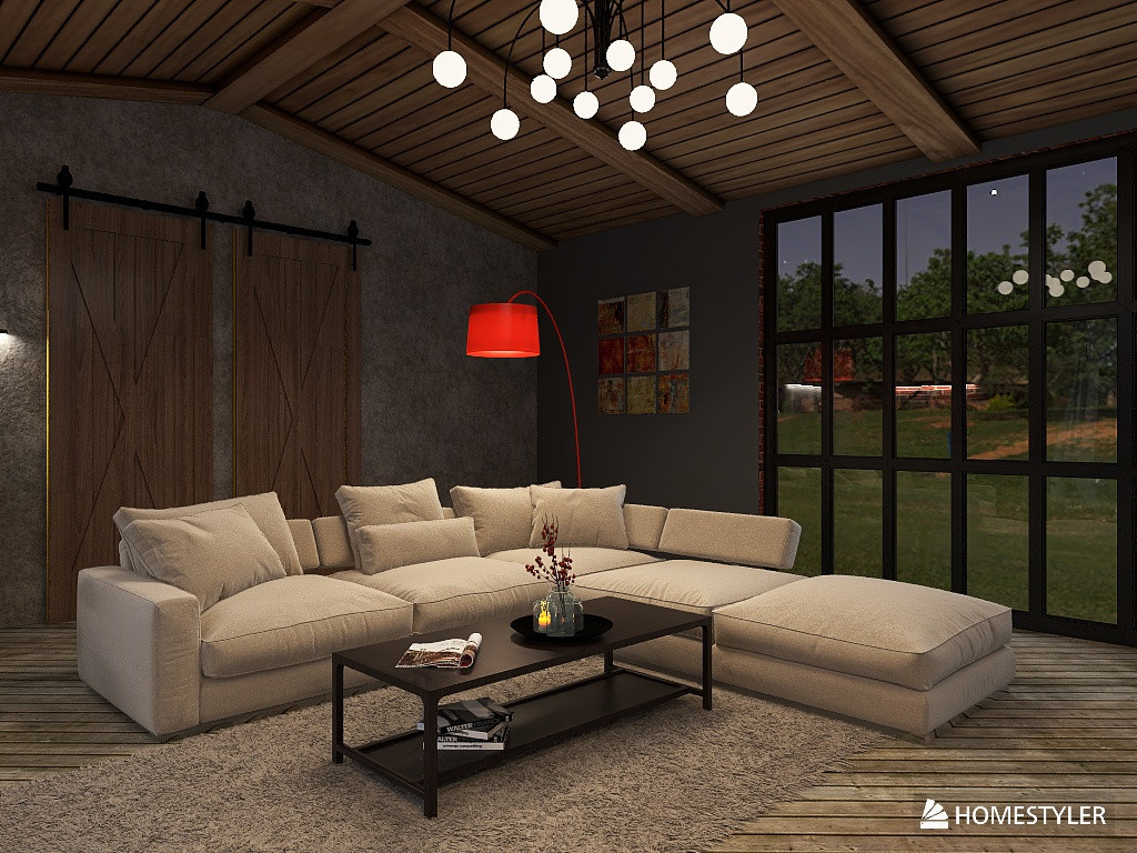 Гостиная в стиле гранж