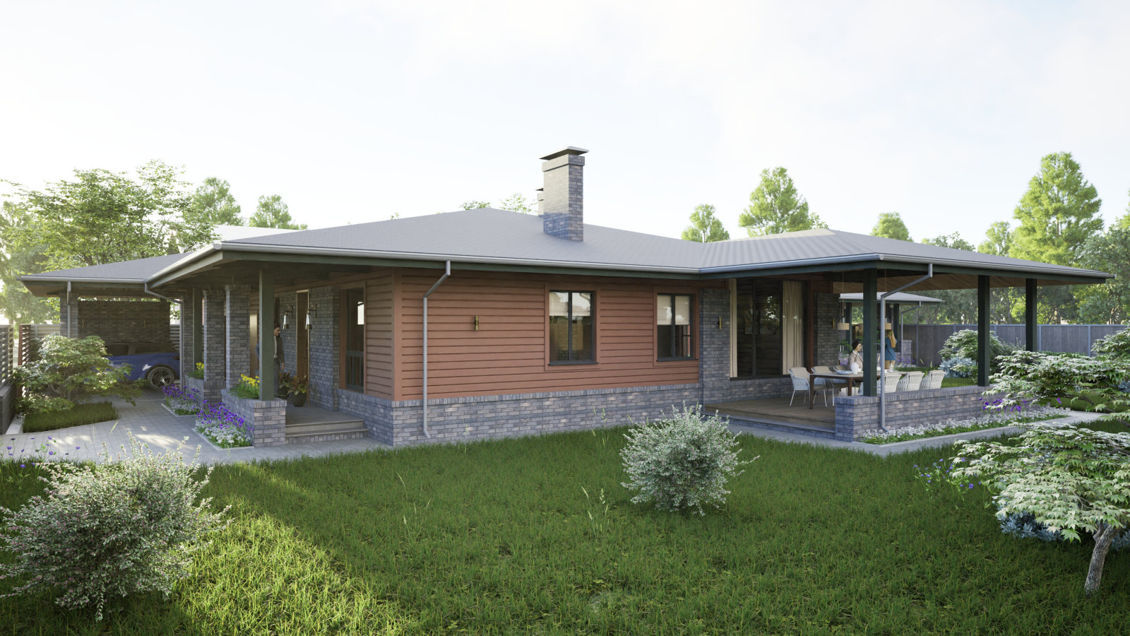 Индивидуальный жилой дом деревянной конструкции.