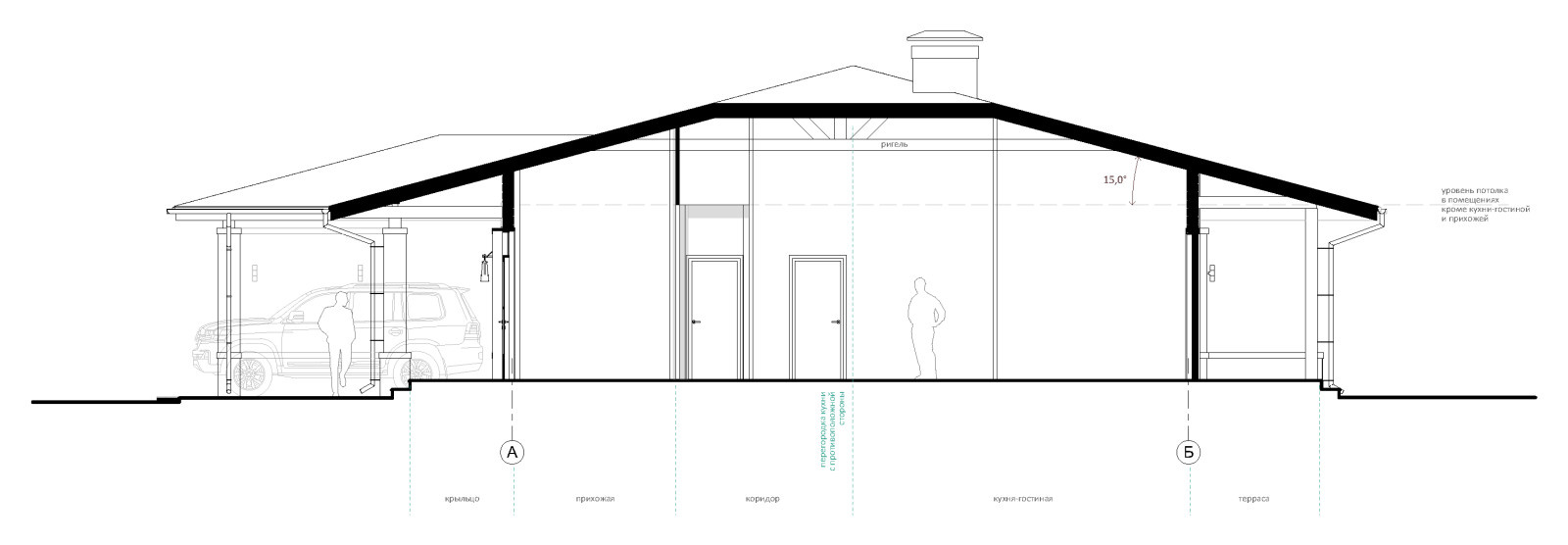 Индивидуальный жилой дом деревянной конструкции.