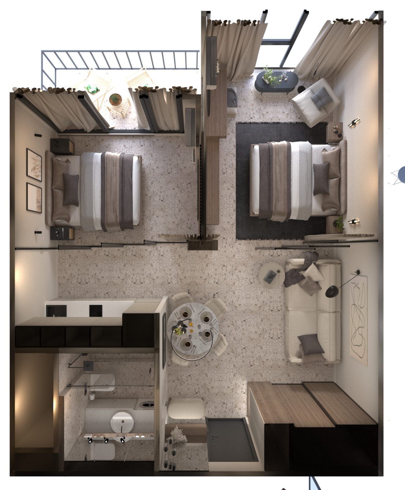 Проект из 1 комнатной в 2-х комнатную