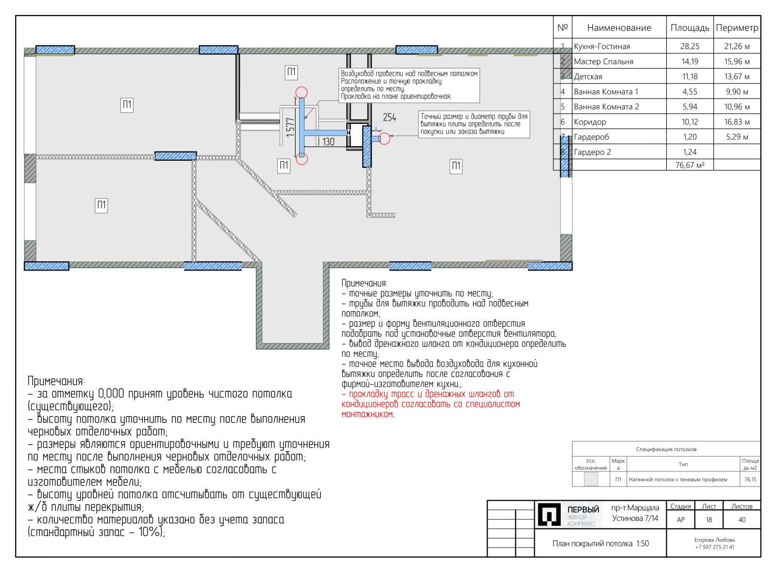 Проект 3х комн. квартиры М.Устинова