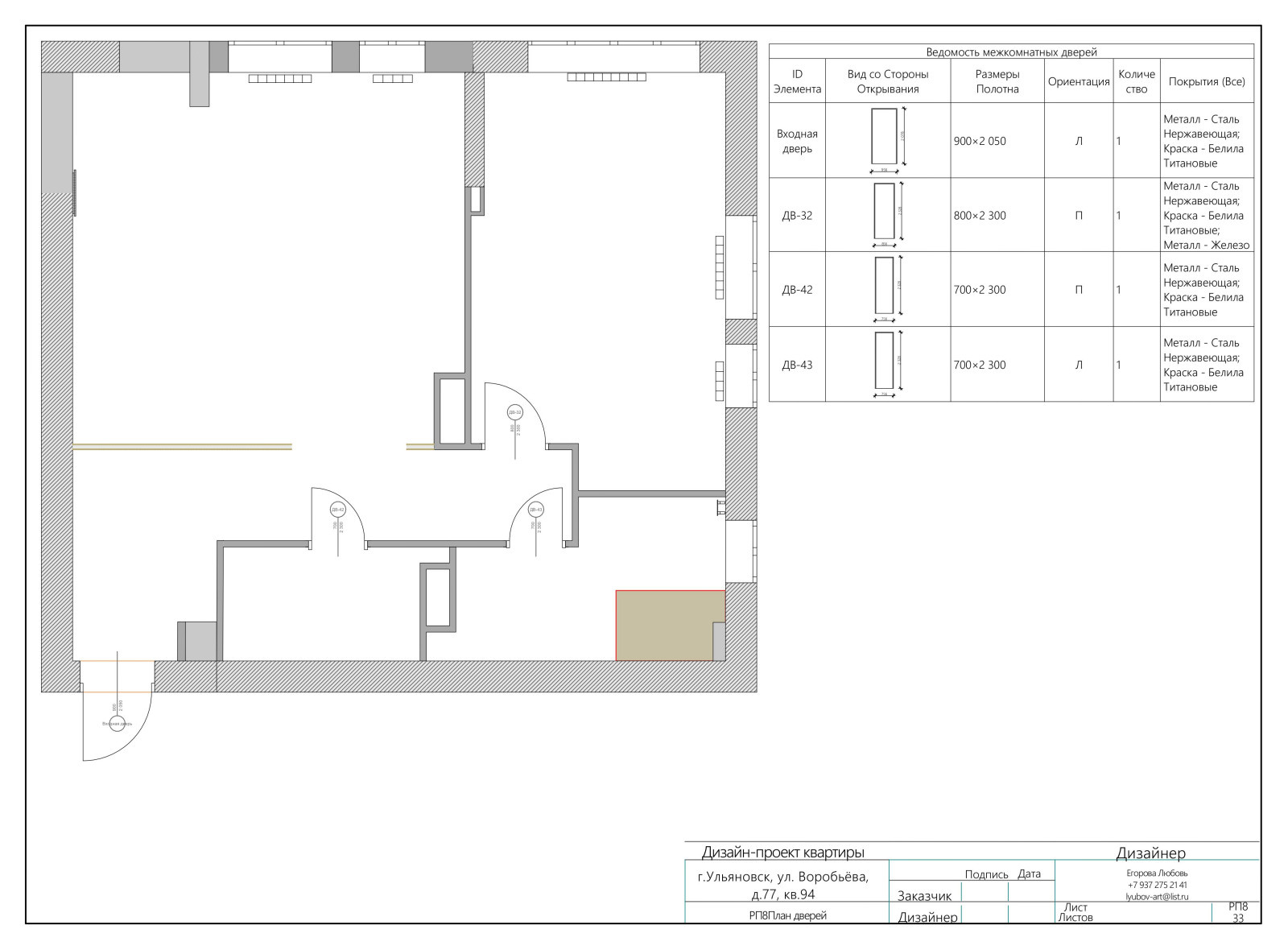 2х комнатная квартира "Воробьевы горы"