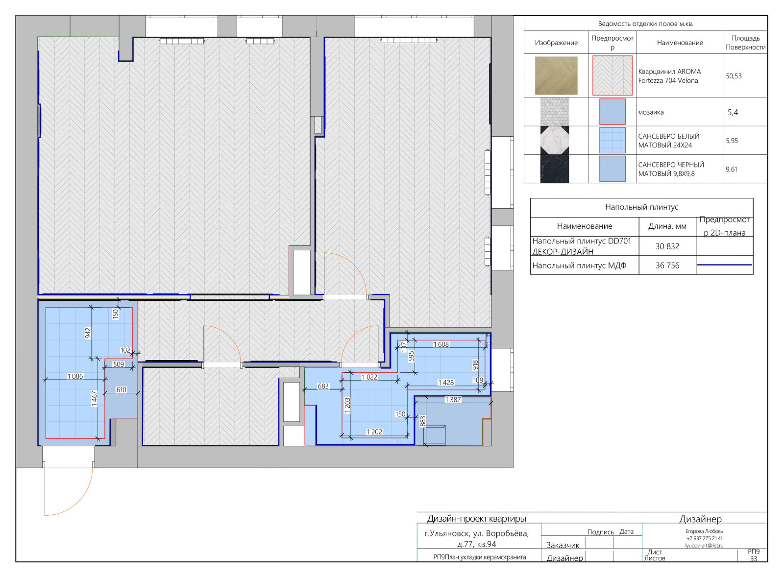 2х комнатная квартира "Воробьевы горы"