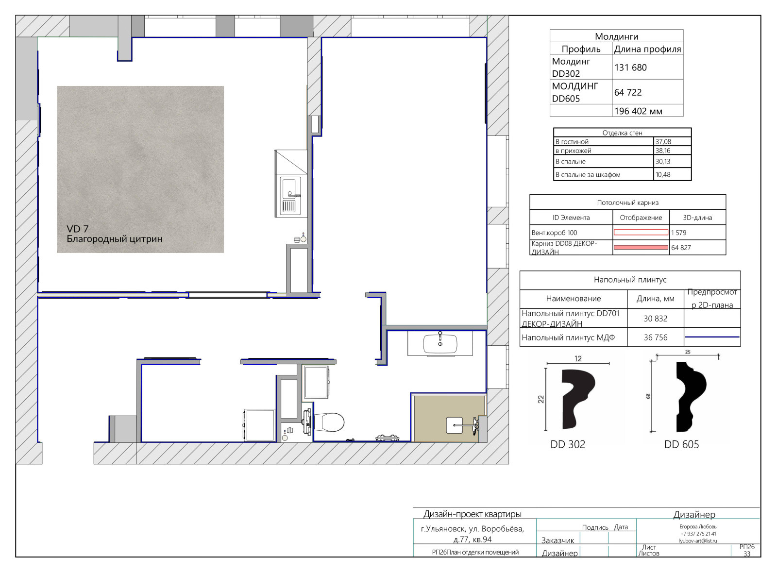 2х комнатная квартира "Воробьевы горы"