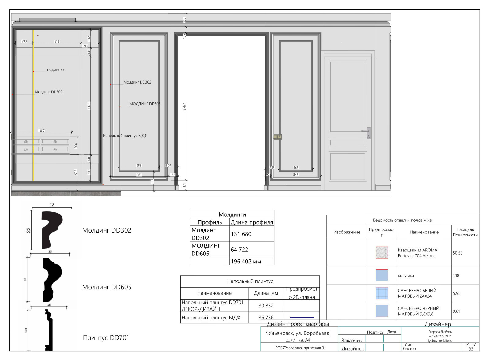 2х комнатная квартира "Воробьевы горы"