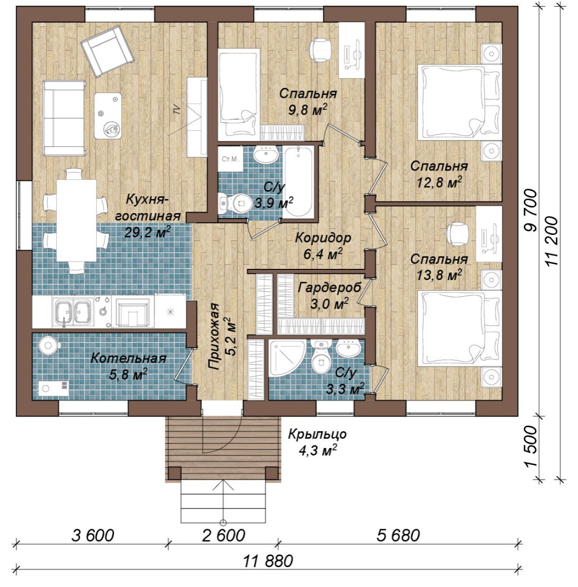 Планировка дома Серый ключ