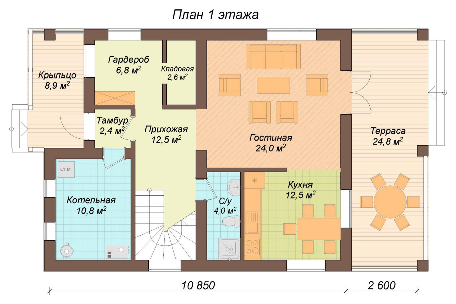 Планировка первого этажа Дом Александрово
