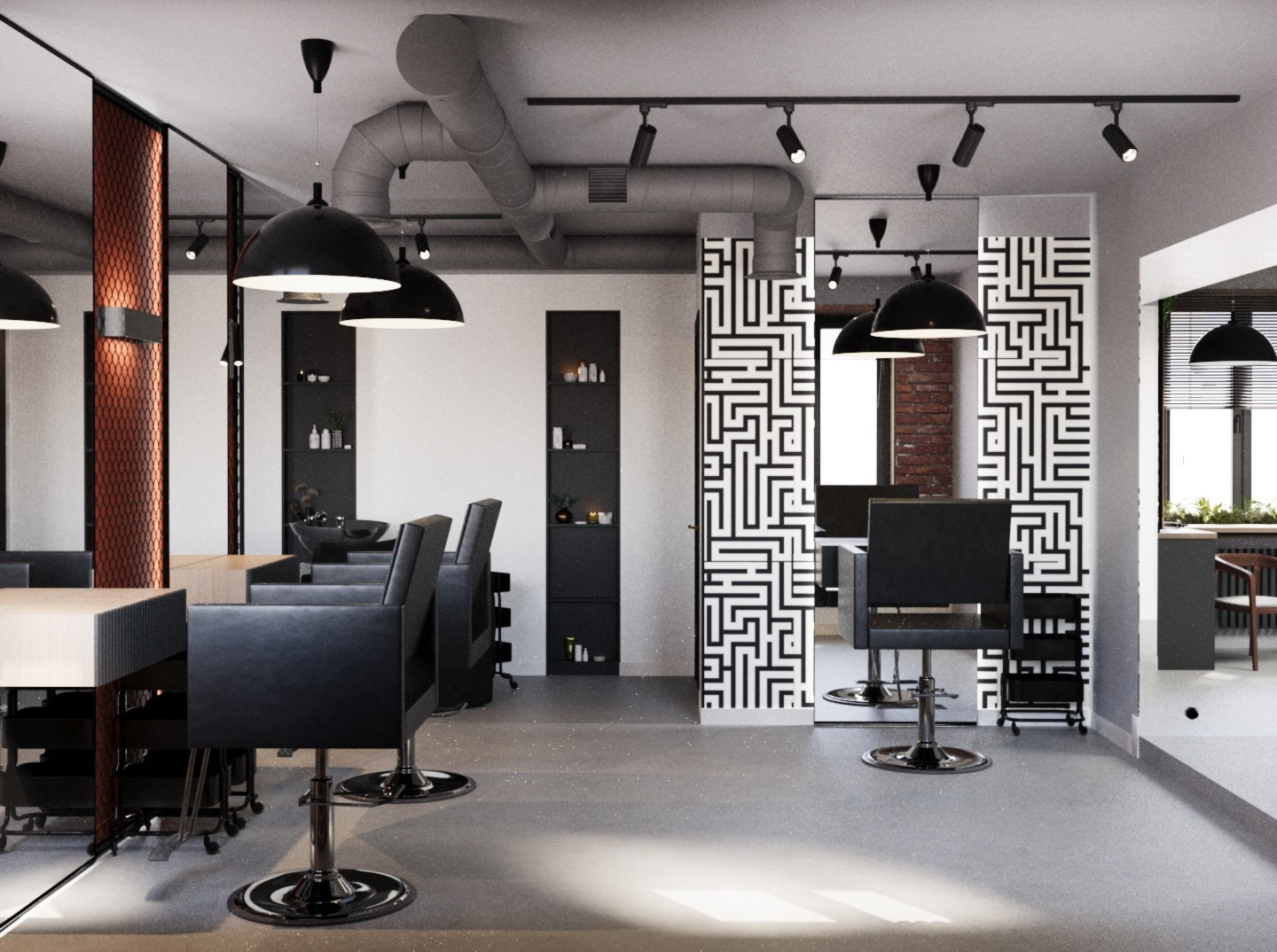 Дизайн проект салона красоты в стиле лофт