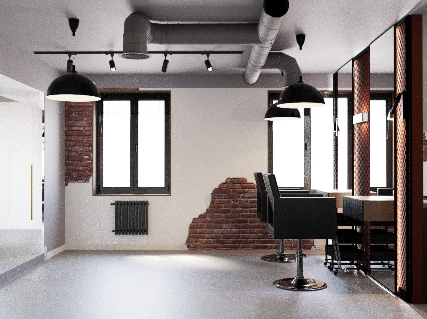 Дизайн проект салона красоты в стиле лофт