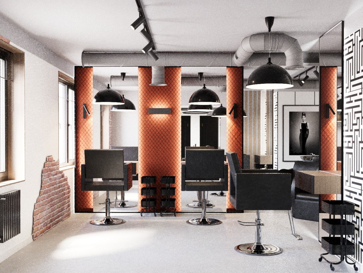 Дизайн проект салона красоты в стиле лофт