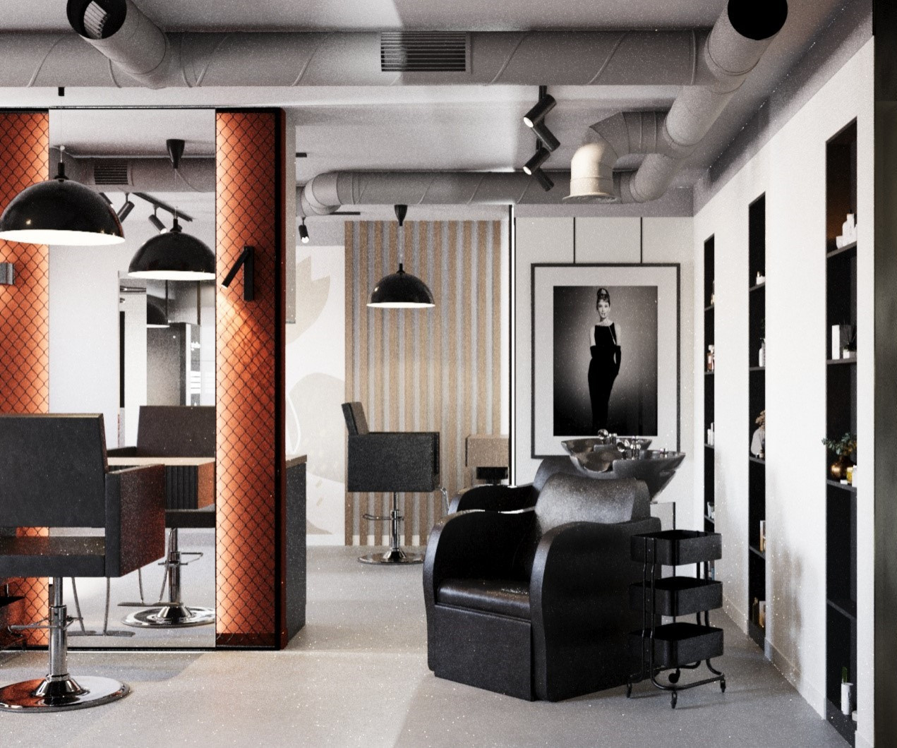 Дизайн проект салона красоты в стиле лофт