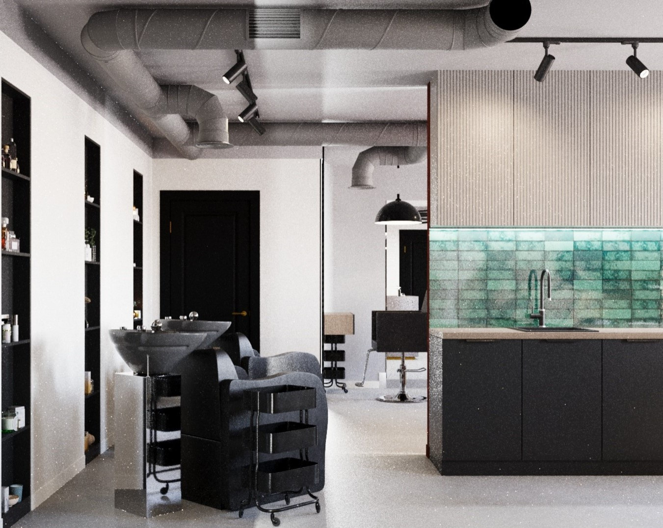 Дизайн проект салона красоты в стиле лофт