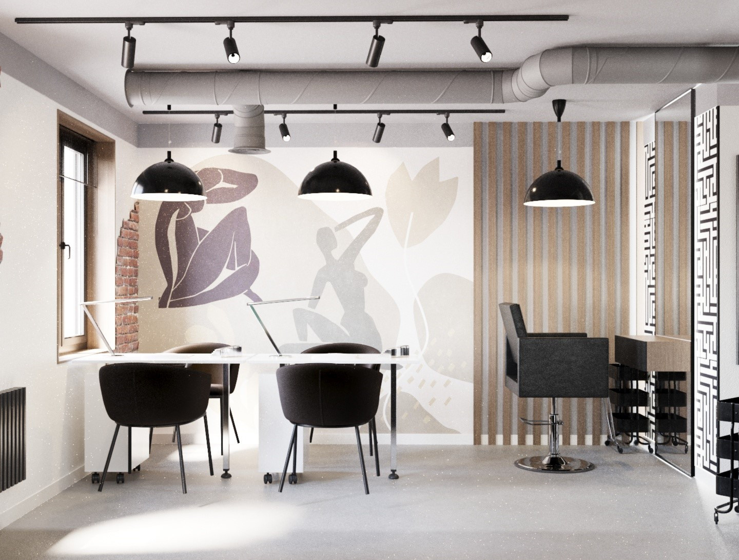 Дизайн проект салона красоты в стиле лофт