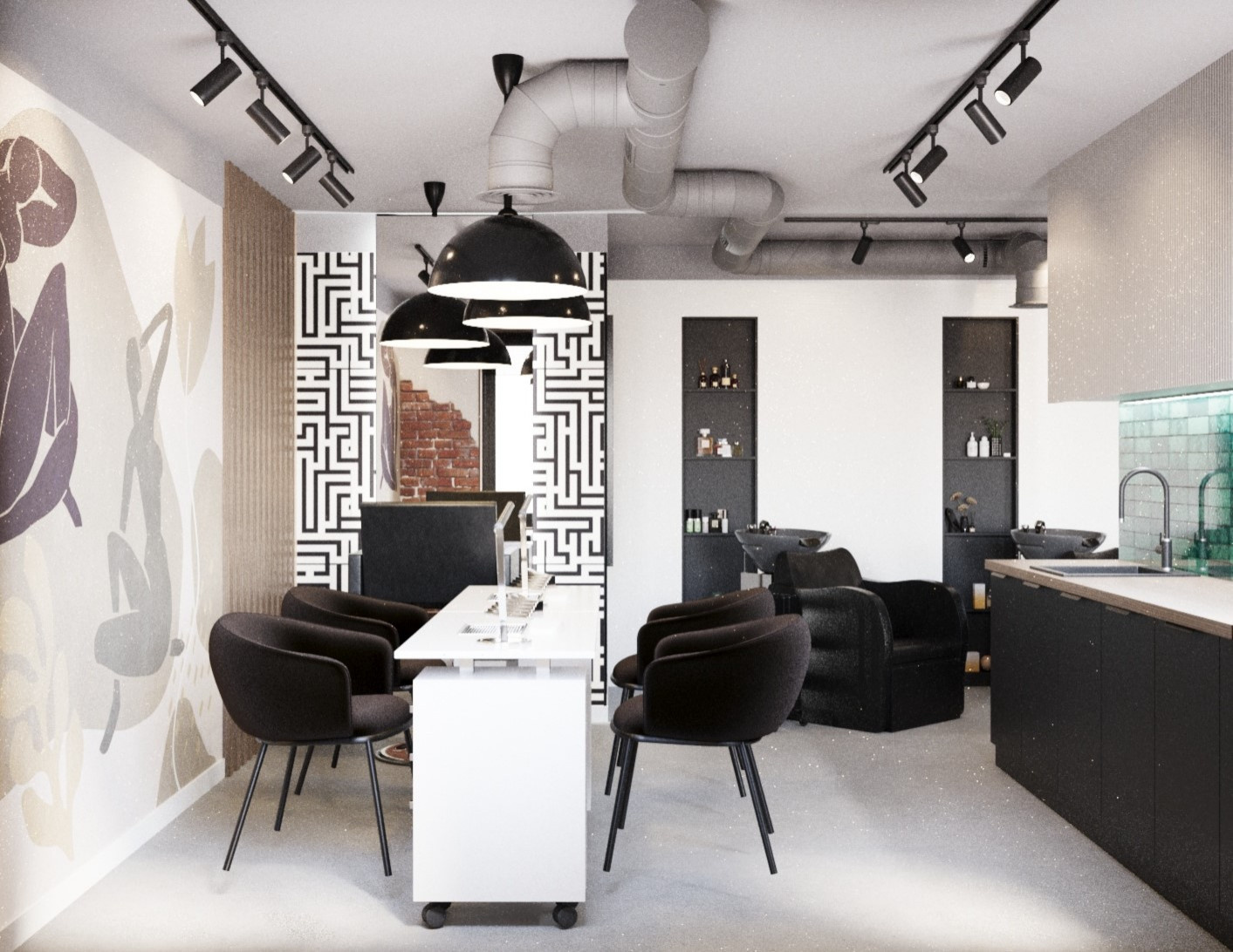 Дизайн проект салона красоты в стиле лофт