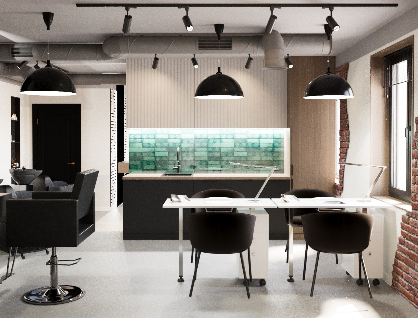 Дизайн проект салона красоты в стиле лофт